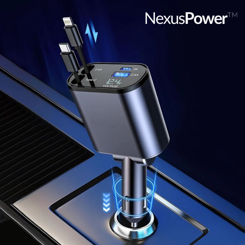 NexusPower™ - 4-in-1 Retractable Super-Fast Charger